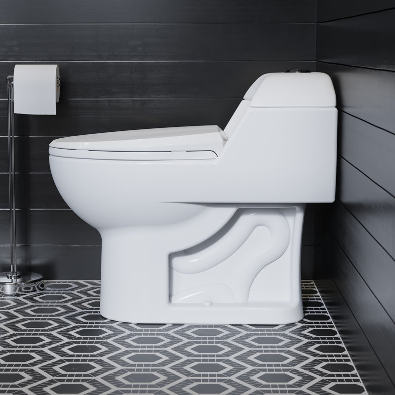 Château One Piece Elongated Toilet Dual Flush, 1.1/1.6 gpf, Black