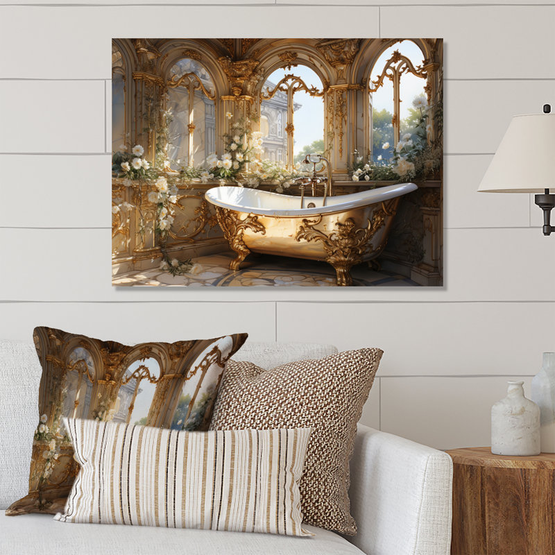 " Bathroom Golden Luxe III ", 16" H x 32" W