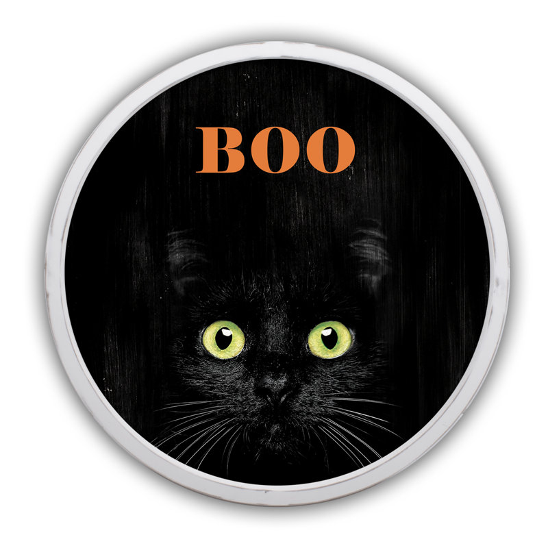 Boo Black Cat - Cadre photo simple imprimé sur panneau de fibres à densité moyenne