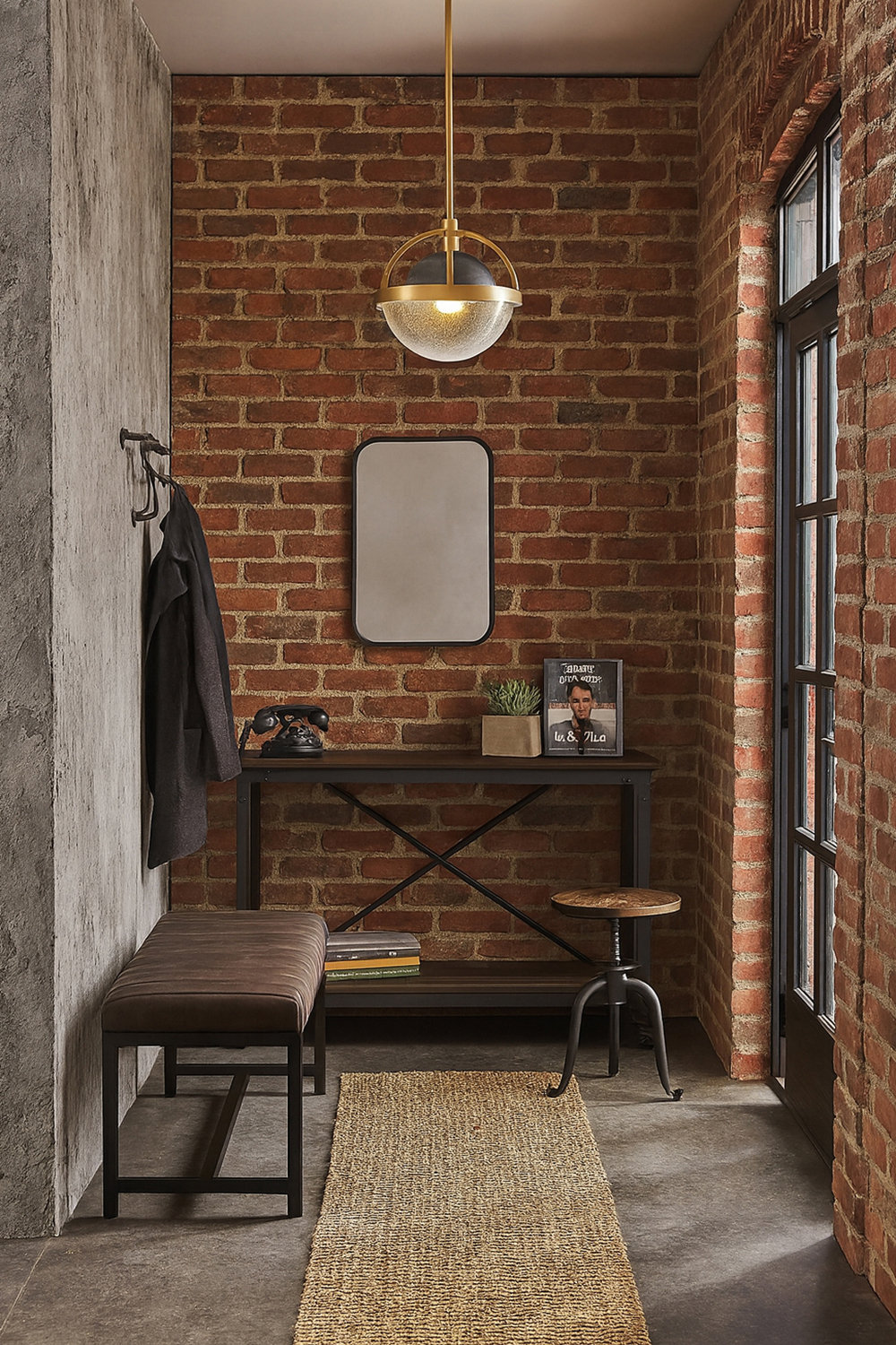 Kathryn Single Light Glass Dimmable Pendant, Heritage Brass, Black