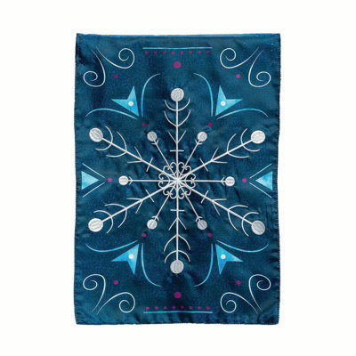 Drapeau de jardin bleu flocon de neige