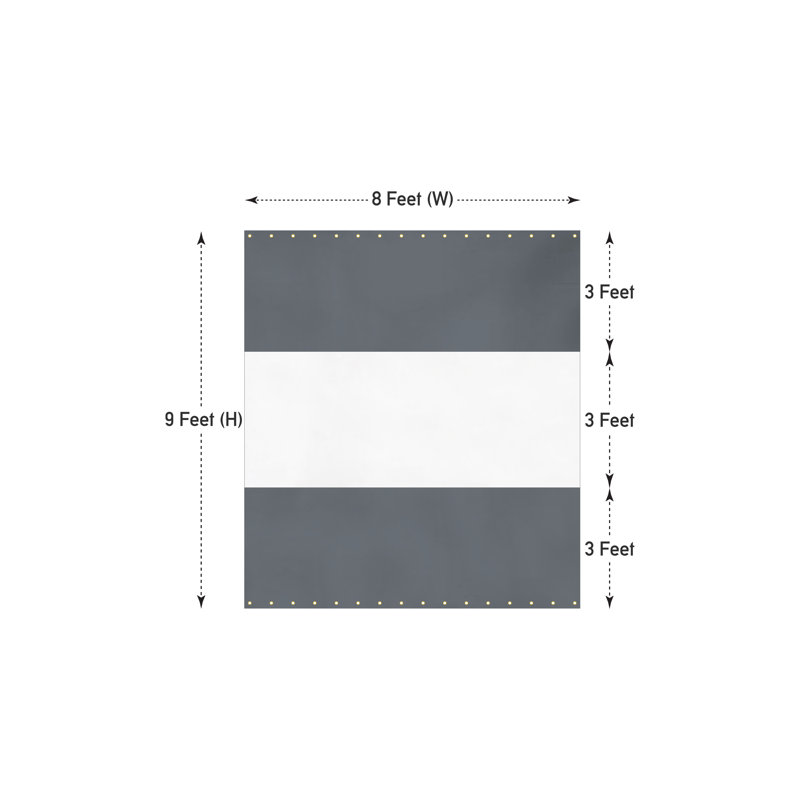 Blue Elephant Vinyl and Polyester Side Wall for Gazebo and Pergola, 274.3cm H x 243.8cm W, Grey