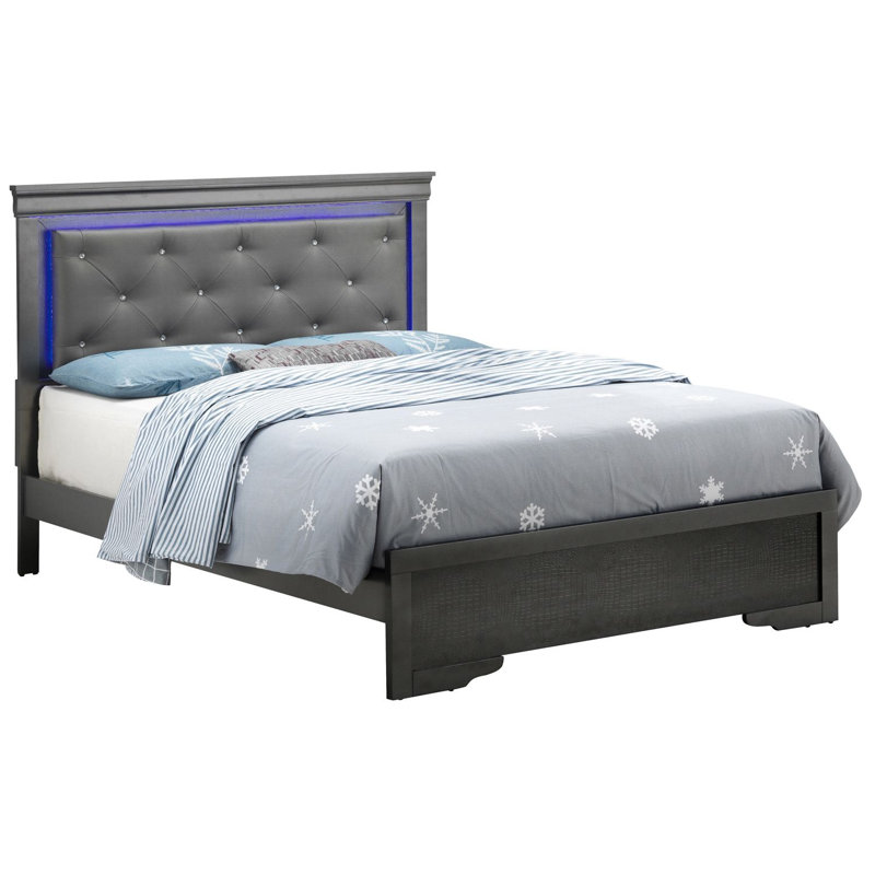 Lit sommier simple Lorana, noir métallique, Noir métallique, Twin