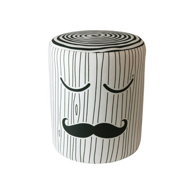 Picariello 39cm Wide Round Striped Pouffe Ottoman