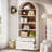 Bookshelf with Drawers, 5-Tier Arch Design Storage Unit,Wood Tall Bookcase for Home Office, Living Room & Bedroom-498096857