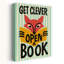 «Get Clever Open Book», impression d'art rétro rétro, fantaisiste, forêt de renard-133613810
