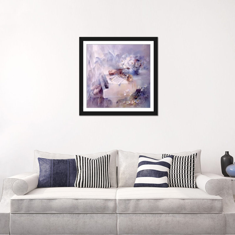 «Like A Song», reproduction sur toile, H 12 po x l 12 po x P 1,5 po, Papier d'art encadré noir, Pas de tapis