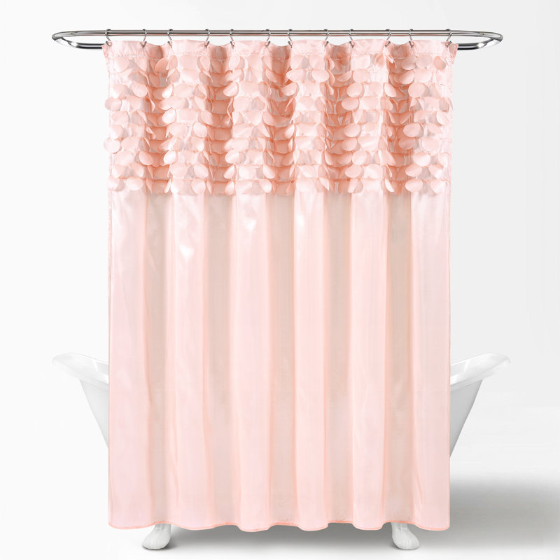 Rideau de douche simple de couleur unie Lillian, Rosé