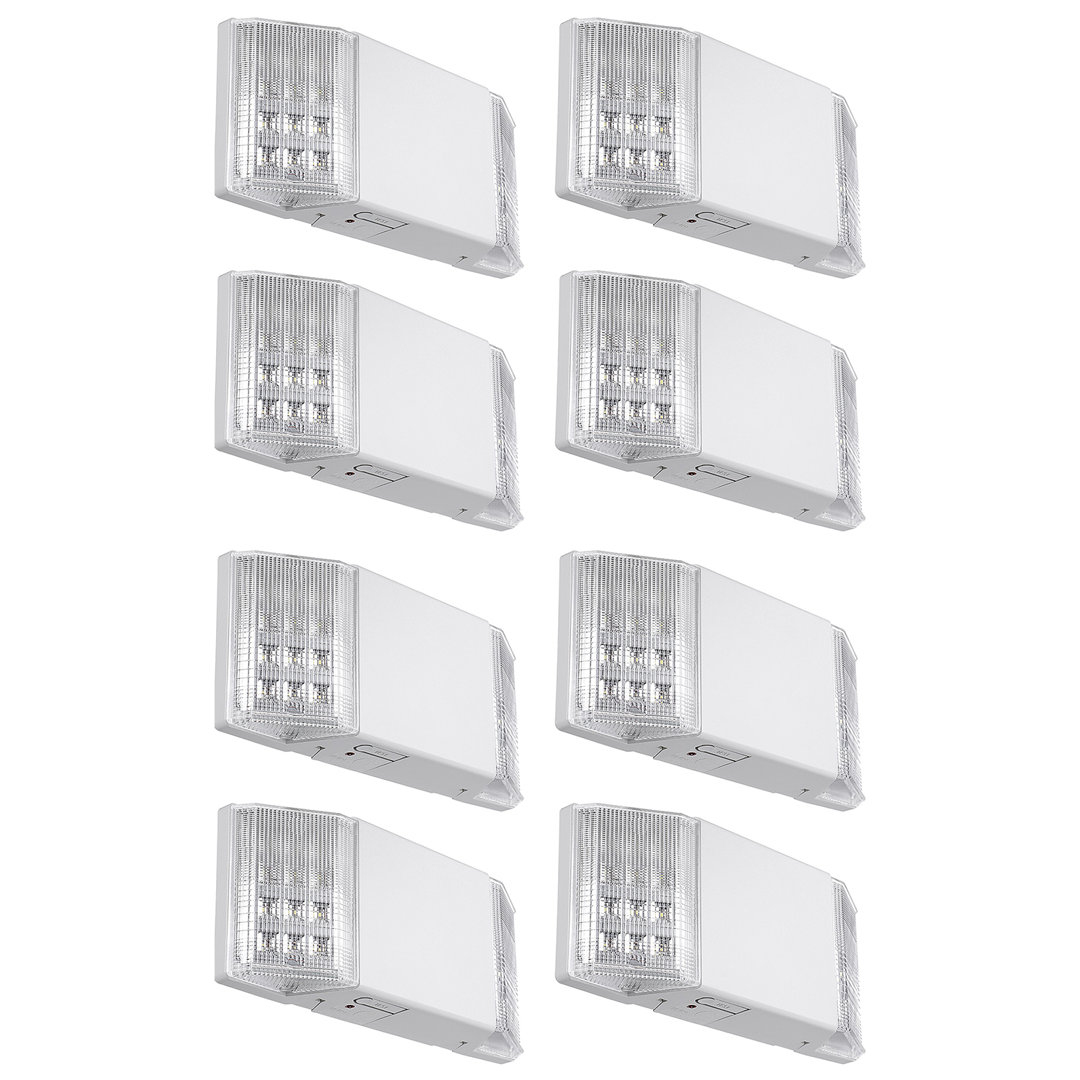 LED Emergency Light, Commercial Exit Sign with Battery Backup (Set of 8) TORCHSTAR