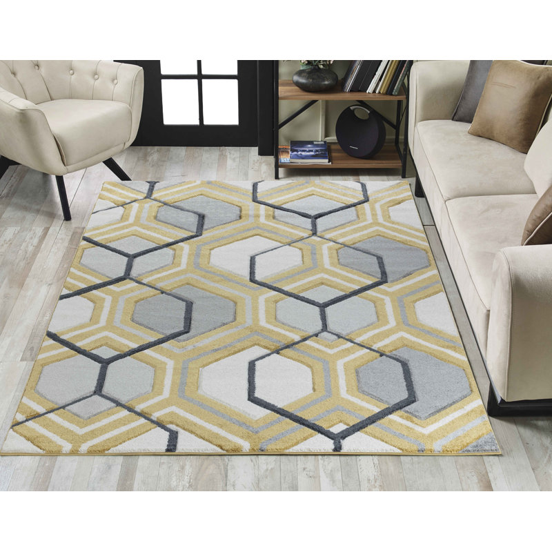 Auturo Geometric Area Rug, Rectangle 60 x 110cm