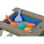 Table de pique-nique en bois pour enfants, table de sable et d'eau avec parasol