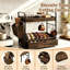 Bathroom 40 x 34 x 18 cm Counter Organizer with Drawer and Basket, Wooden Skincare Holder 2 Tier