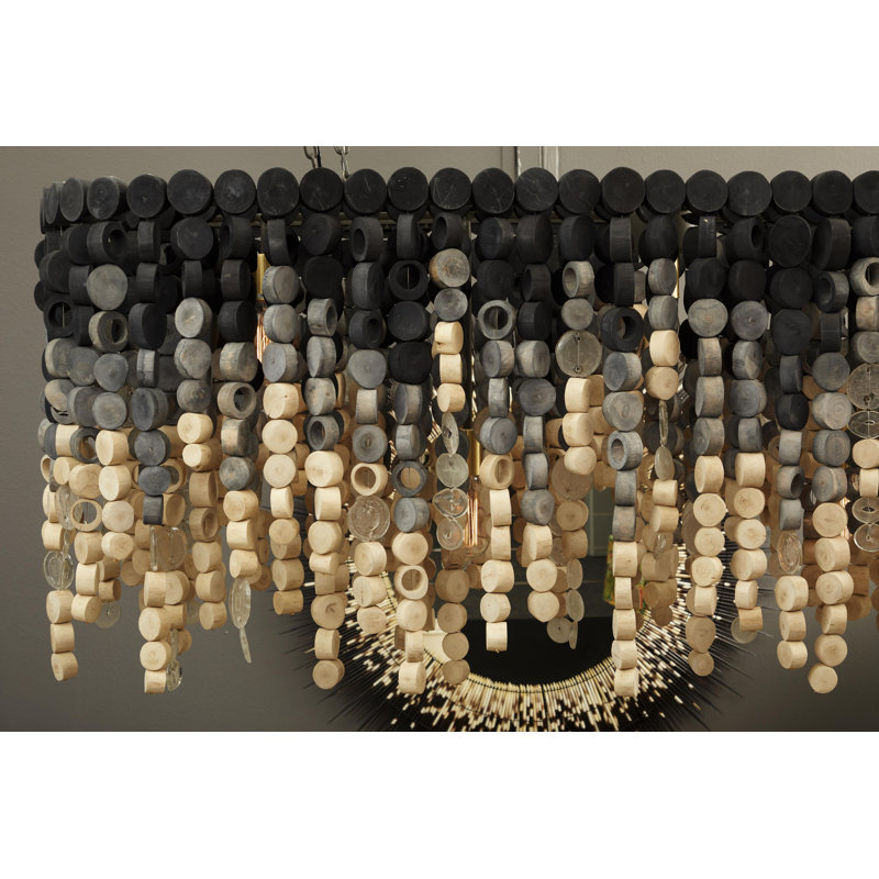 Oval Wood Chandelier - Ombré finish