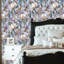 Papier peint adhésif auto-adhésif en PVC, adhésif mural amovible avec fleurs luxueuses de fleurs d'eucalyptus pastel, imperméable pour la décoration intérieure - rouleau