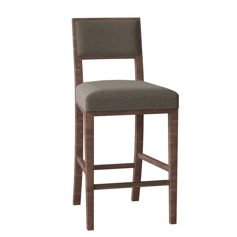 Dilworth Upholstered Stool with Solid Wood Frame, Tobacco, Bark (8789 06)