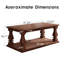 Table basse de style campagnard rustique 47,24 po - plateau en planches lourdes, pieds de balustre carrés et tablette de rangement inférieure, aucun assemblage requis