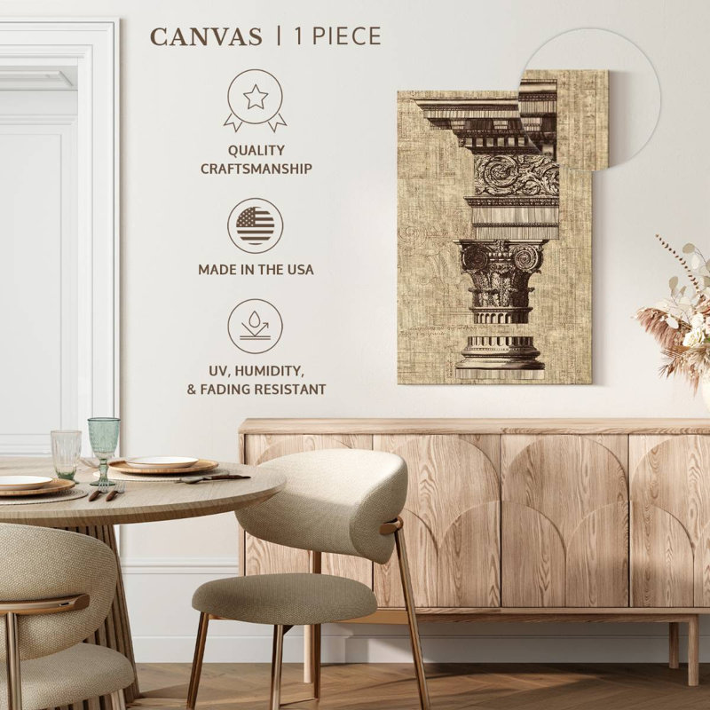 Rendu architectural I, toile de jute sépia, H 24 po x l 16 po
