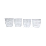 Applique Suite of Double Old Fashion 4 Piece Assorted Glassware Set