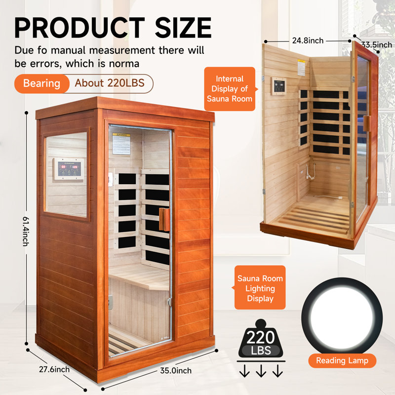 Mini sauna infrarouge pour 1 personne Okoume