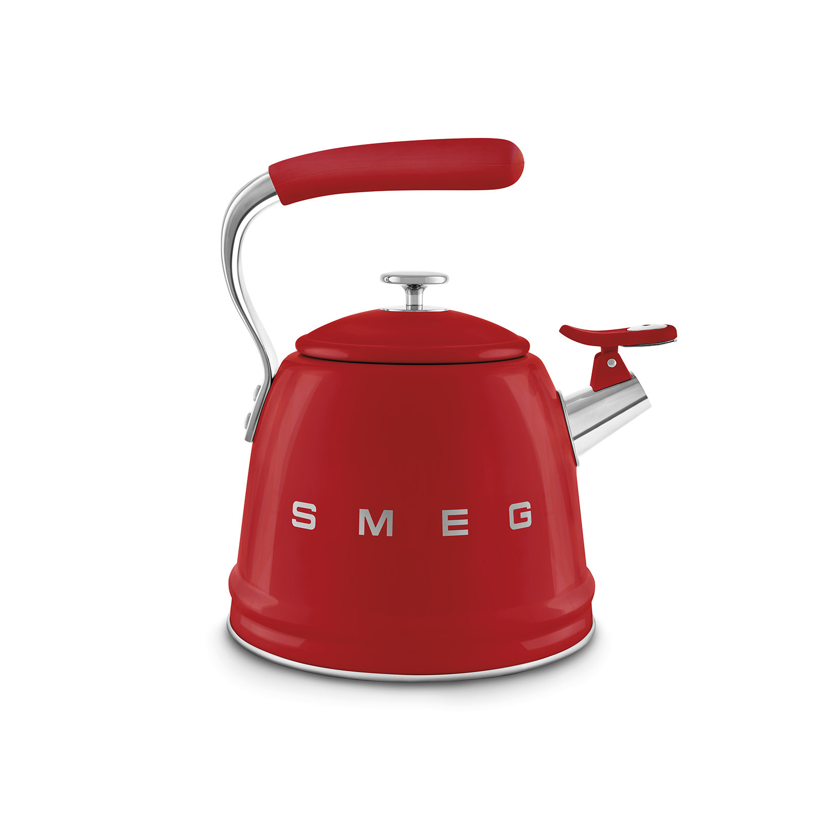 SMEG 50"s Retro Style Whistling Stovetop Kettle, Red