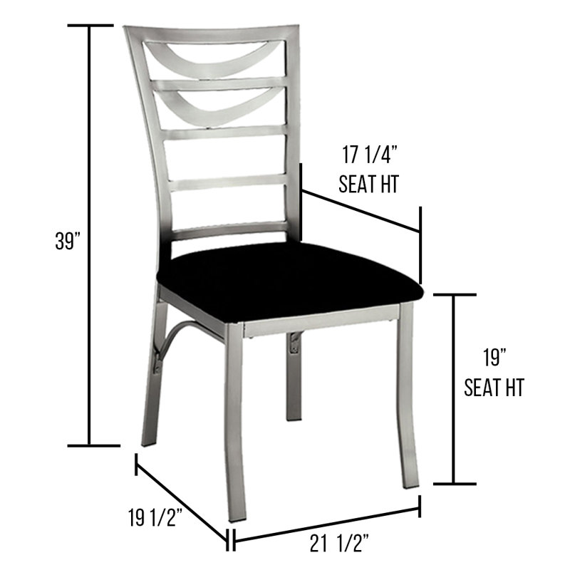 Chaise d'appoint rembourrée noire Kropf