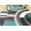 Tapis à motif abstrait turquoise Galvez-266451327