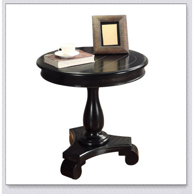 Table d'appoint ronde à piédestal en bois avec un savoir-faire exquis et un design polyvalent pour une décoration intérieure élégante