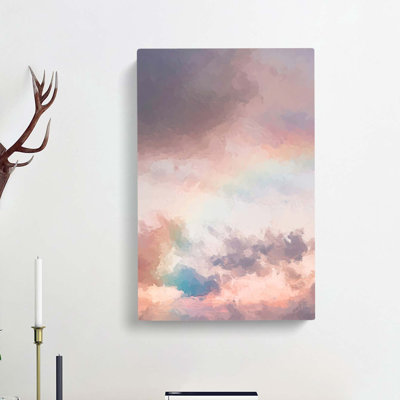 Rainbow Through The Clouds In Abstract - Wrapped Canvas