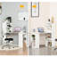 Bureau d'ordinateur L 47,25 po avec 6 tablettes et tablettes de rangement-1830327582