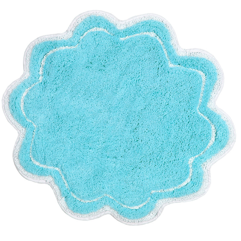 Tapis pour salle de bain Dobrinka, Turquoise, 30 po (rond)
