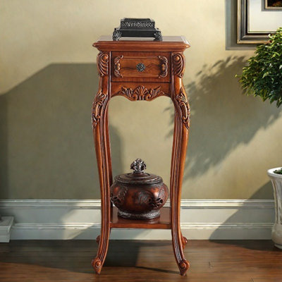 Solid wood flower shelving interior multi-layer
