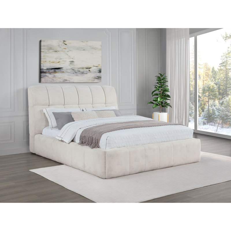 Grand lit plateforme Branson, Cream, Grand lit
