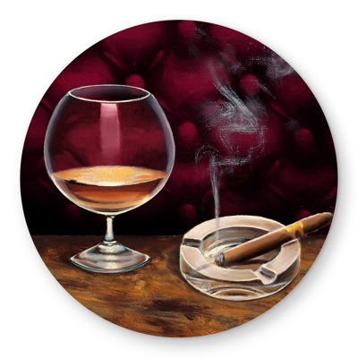 Alcohol and Cigar Round Outdoor Rug | Contemporary Home Decor