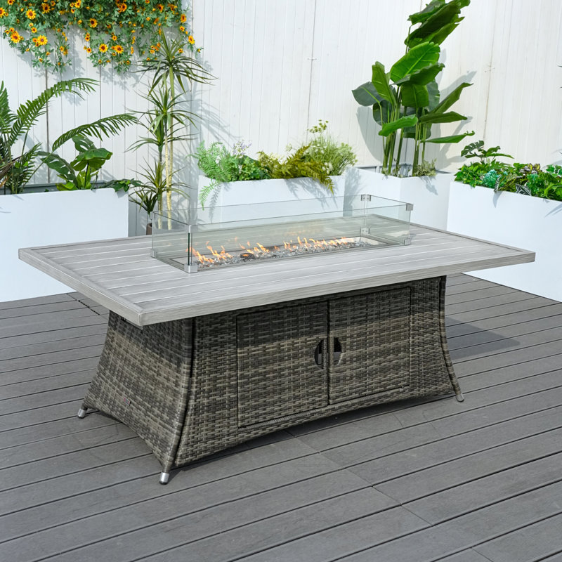 Table de salle à manger d'extérieur Merjen, Gris