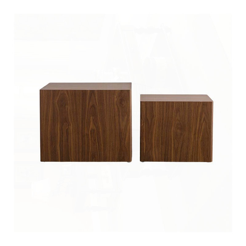 Ensemble de 2 tables basses gigognes Nesting, Marron foncé