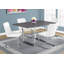 Table de salle à manger, rectangulaire, 60 po, cuisine, salle à manger, stratifié gris, métal chromé, contemporain, moderne-2110625389