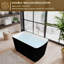 Baignoire de trempage autoportante 49 po en acrylique, drain mat et trop-plein noir, baignoire au design moderne pour les rénovations de salle de bain-123187027
