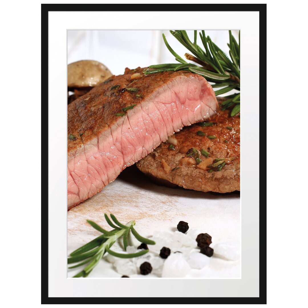 Gerahmtes Poster Saftiges Steak Medium