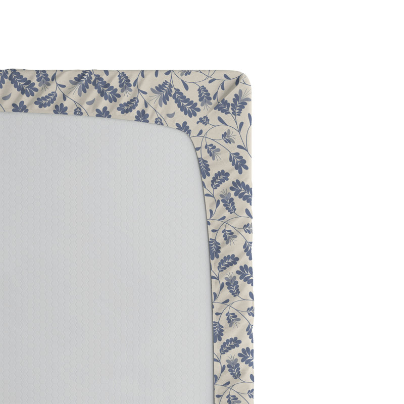 Drap-housse Ambesonne, Coquille d'œuf, bleu mer / floral, Drap-housse de taille très grand