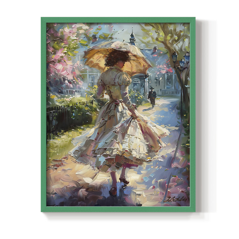 Série encadrée WOMEN DCxxxviii - bois massif, Vert, H 30 po x l 24 po