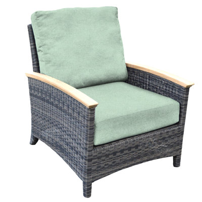 Bella Wicker Teak Outdoor Lounge Chair