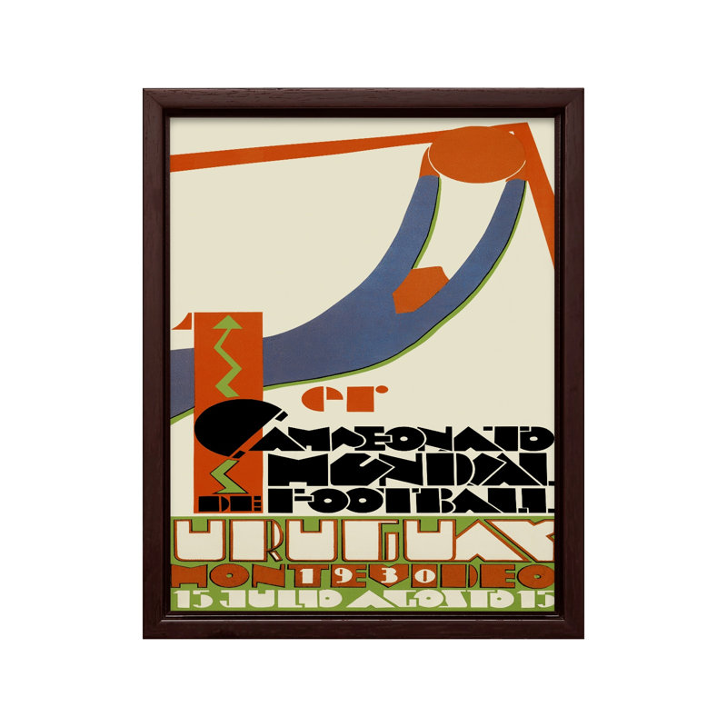 Coupe du monde 1930, Canvas, 18"H x 24"W, Brown Framed