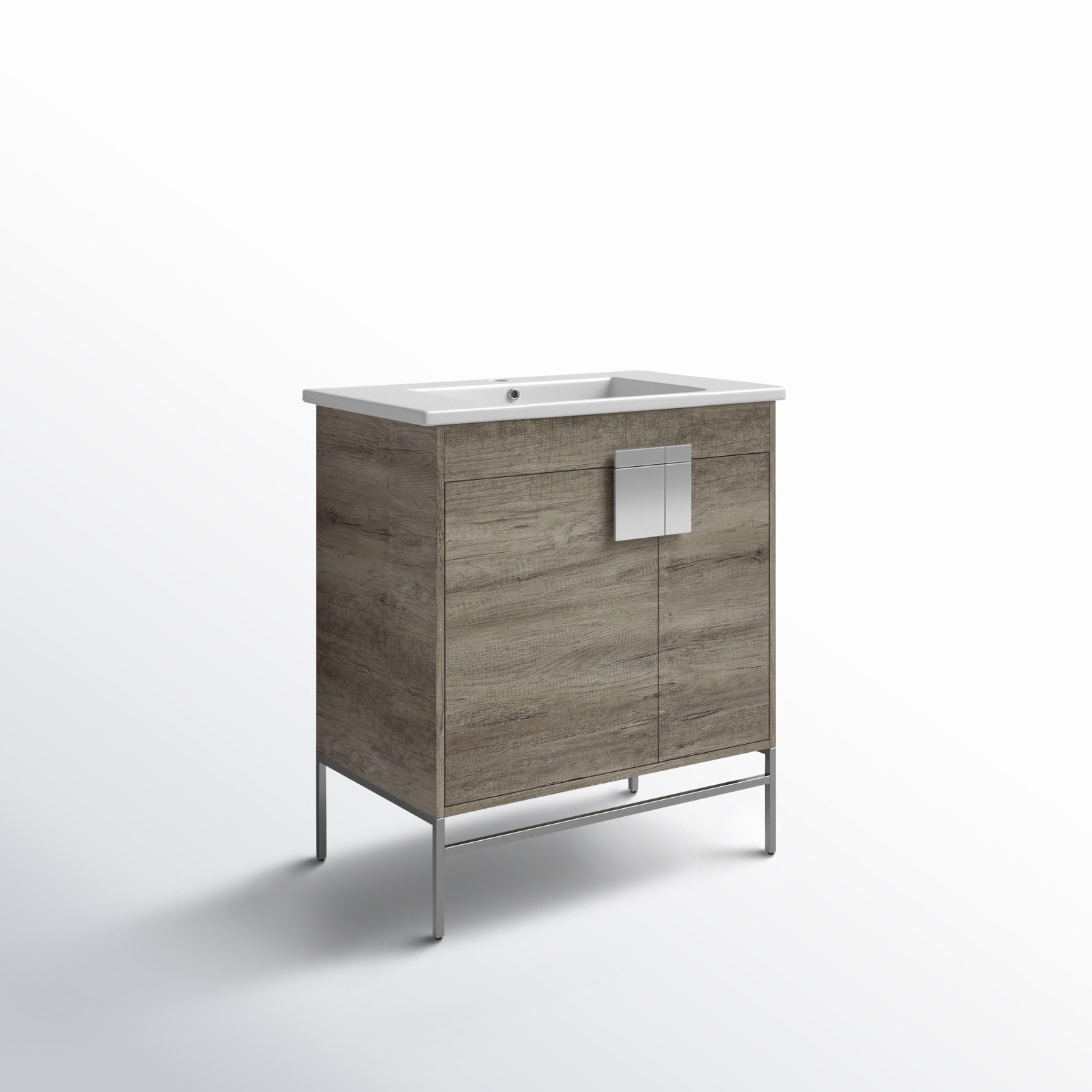 Maisie 30'' Single Bathroom Vanity, Polished Chrome, Gray