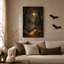 «Autumn Forest Path Under Full Moon with Glowing Halloween», art mural sur toile-454211243