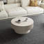 Table basse ronde avec rangement caché et conception de champignon cannelé en blanc rétro-133774192-133774197