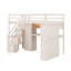 Structure de lit mezzanine avec garde-robe et bureau intégrés, tablettes et lumières DEL, lit mezzanine peu encombrant avec station de charge-730787093