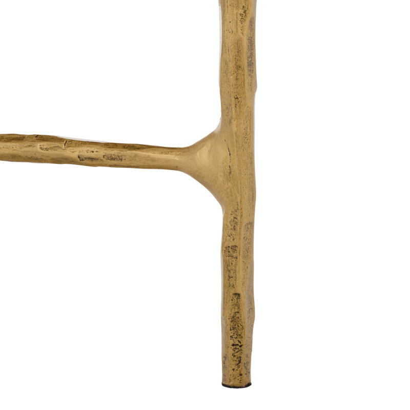 Table basse Evelynn, Laiton, Marbre, Marbre blanc