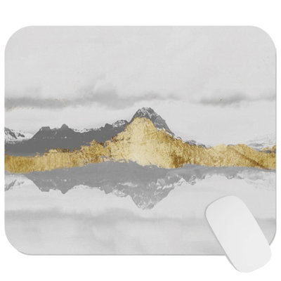 Landscape & Nature Gold Mountain Snowscapes Snow Mountains Modern Gaming Cute Office Laptop Desk Pad Gift Mat Square Rectangle Non-Slip Mousepad