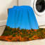 Jeté en molleton orange ultra doux en flanelle, imprimé Autumn River coloré-132228660