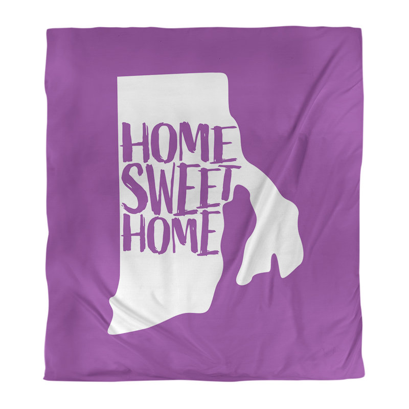 Housse de couette réversible simple et réversible home rhode island, Housse de couette pour grand lit, Violet, Microfibre